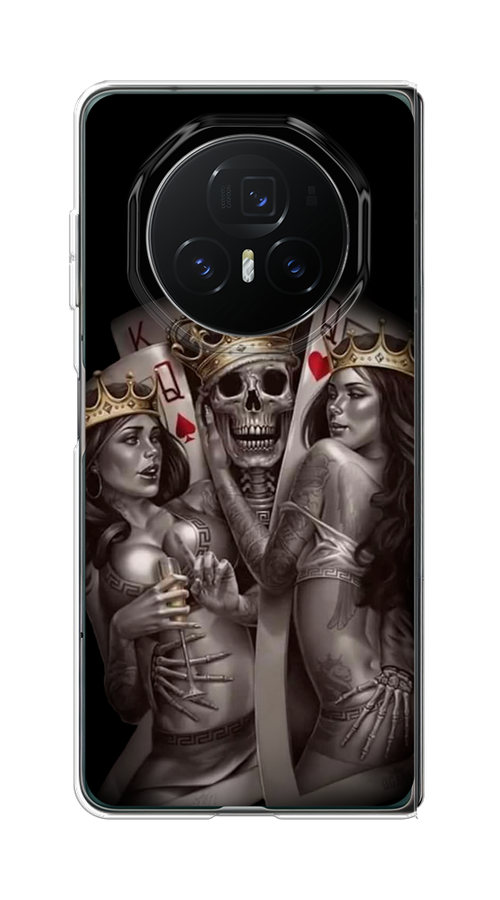 

Чехол на Honor Magic V3 Карты король и королевы, Серый;желтый, 6125050-1