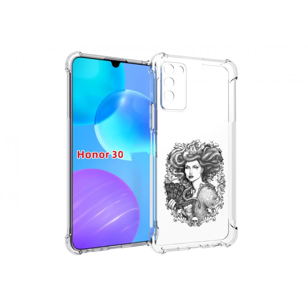 

Чехол MyPads медуза черно белый для Huawei Honor 30 Lite, Tocco