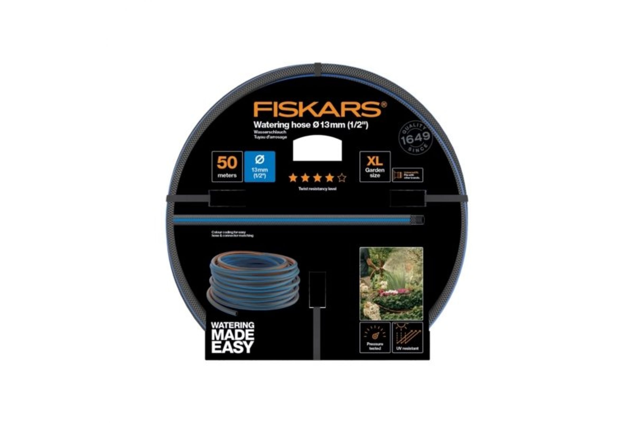 фото Шланг fiskars q4 1/2 50 метров серый/синий/оранжевый