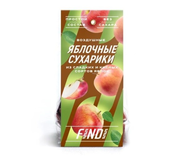 

Сухарики из пастилы Findi яблоко воздушные 50 г