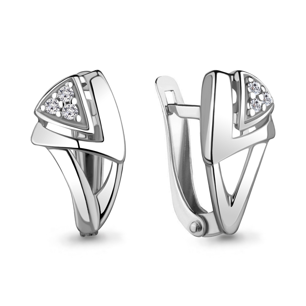 

Серьги из серебра с фианитом Aquamarine 45497А_925_р, 45497А_925_р