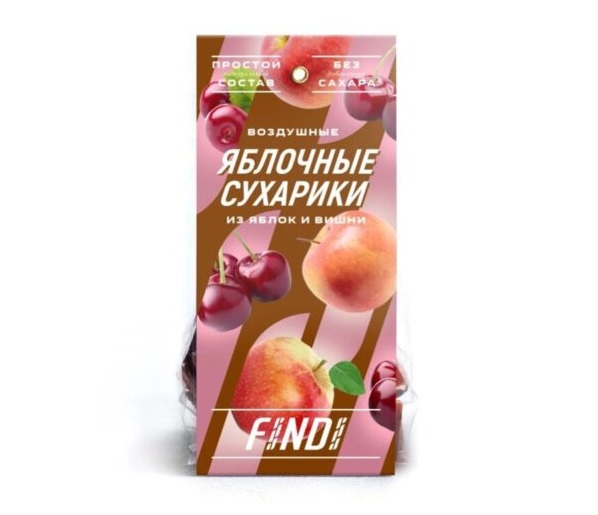 

Сухарики из пастилы Findi яблоко-вишня воздушные 50 г
