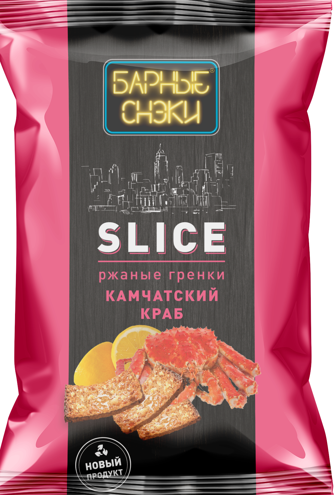 

Гренки ржано-пшеничные Барные снэки Slice Камчатский краб 45 г