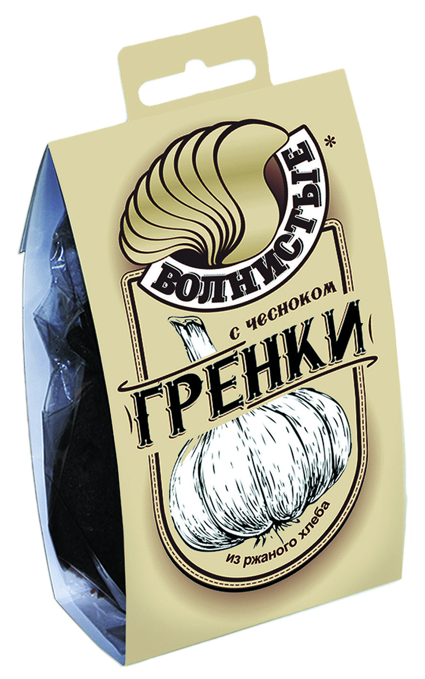 Гренки ржаные Волнистые со вкусом чеснока 75 г