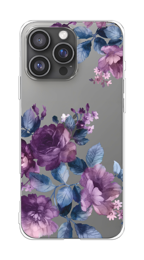 

Чехол на Apple iPhone 16 Pro Max "Purple Blossoms", Синий;фиолетовый, 16350-1