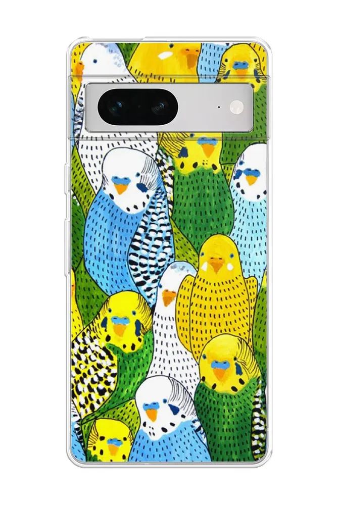

Чехол Awog на Google Pixel 7 "Попугаи", Разноцветный