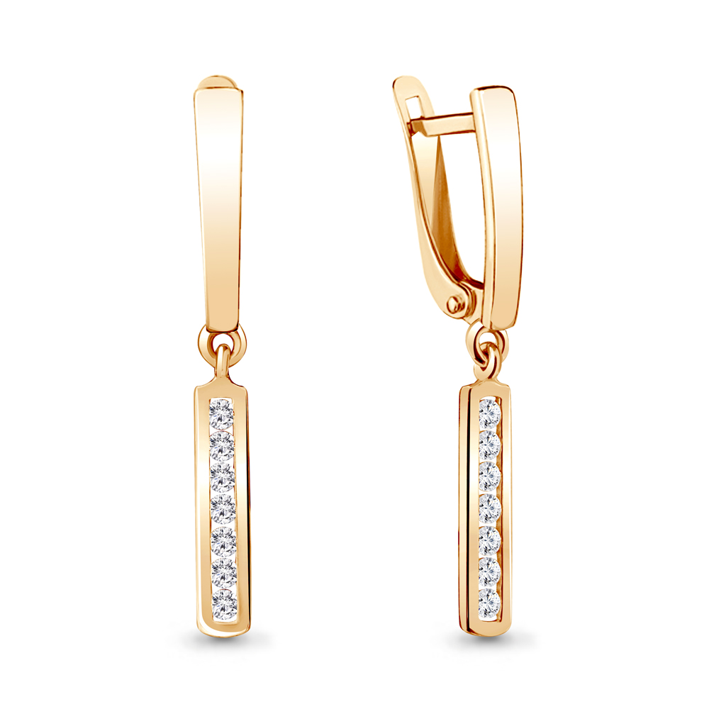 

Серьги из красного золота с фианитом Aquamarine 45517А_585_кз, 45517А_585_кз