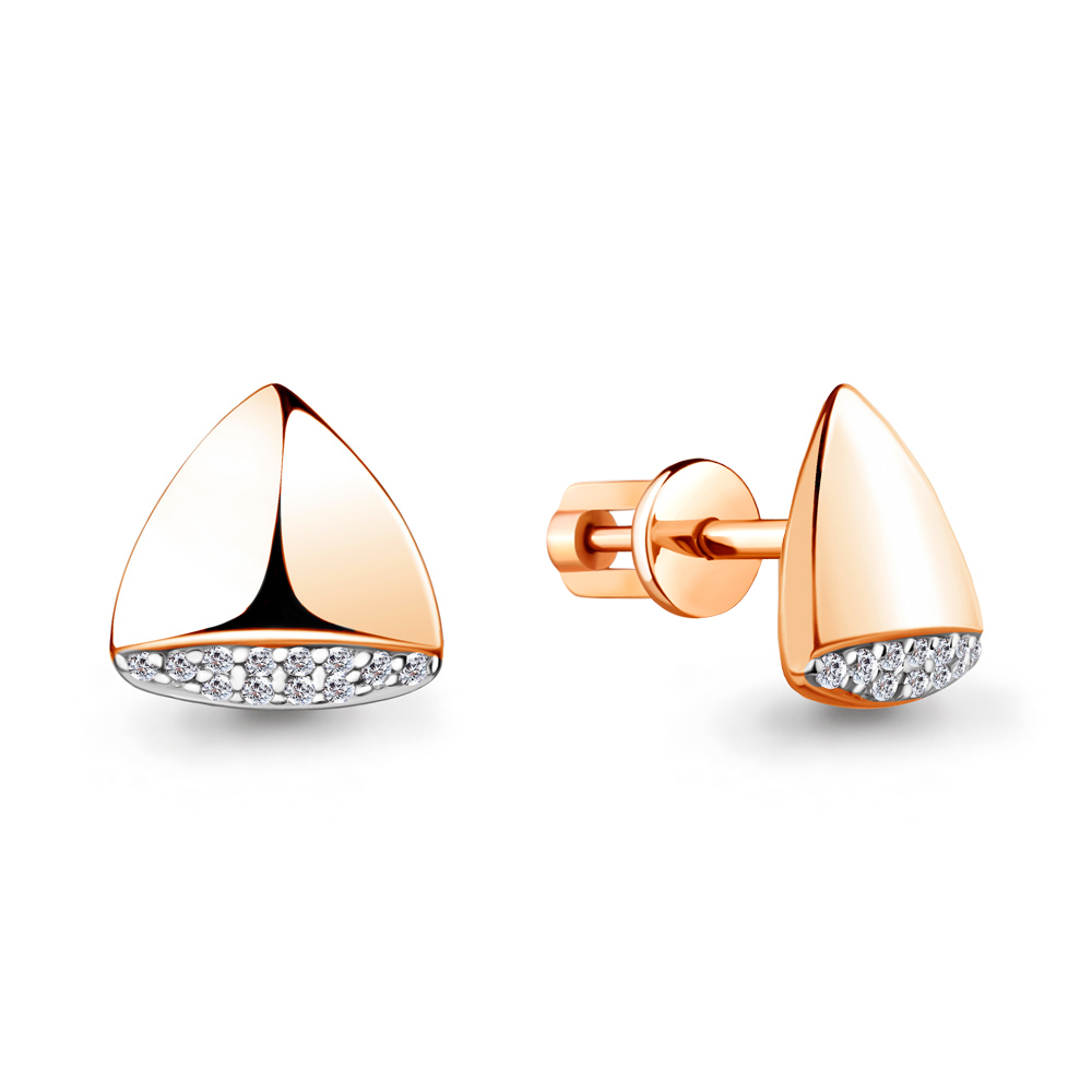 

Серьги-пусеты из серебра с фианитом Aquamarine 45543А_925_з, 45543А_925_з