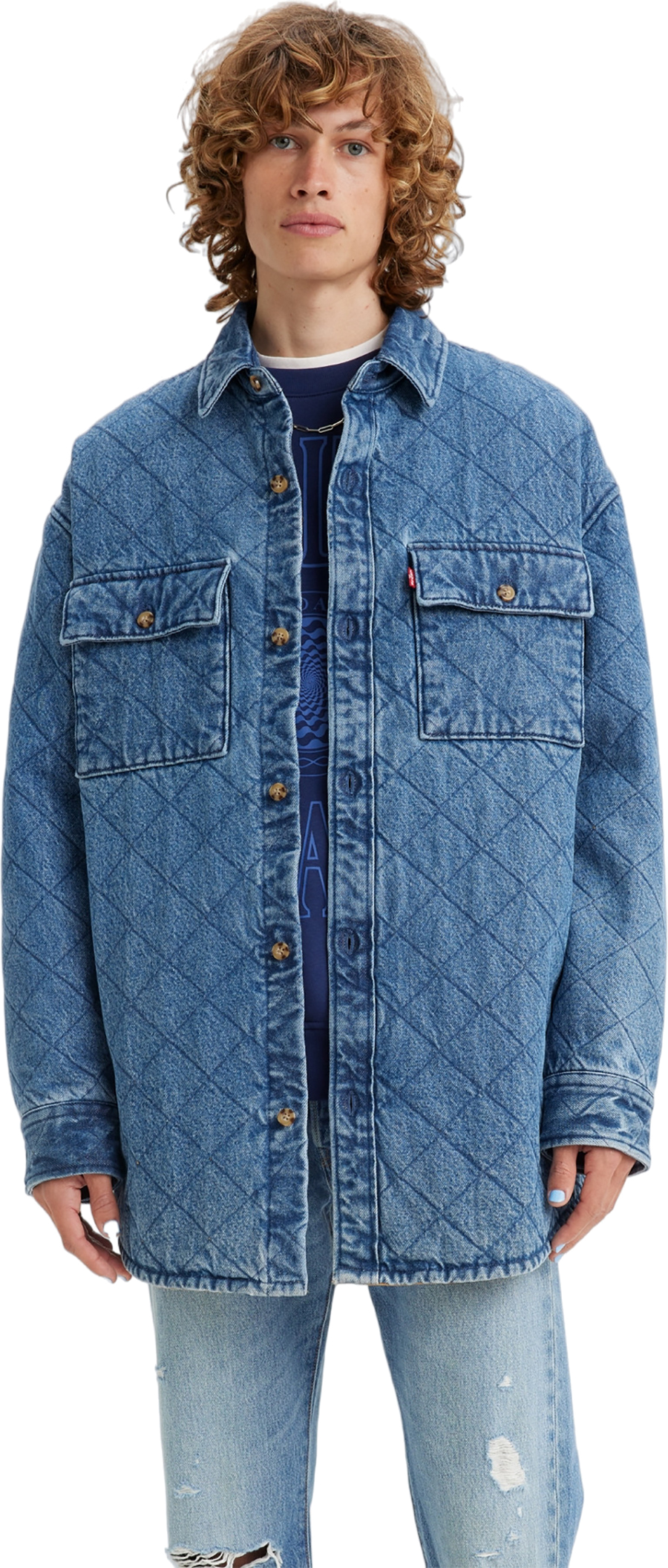 Джинсовая куртка мужская Levis A0682 синяя XL