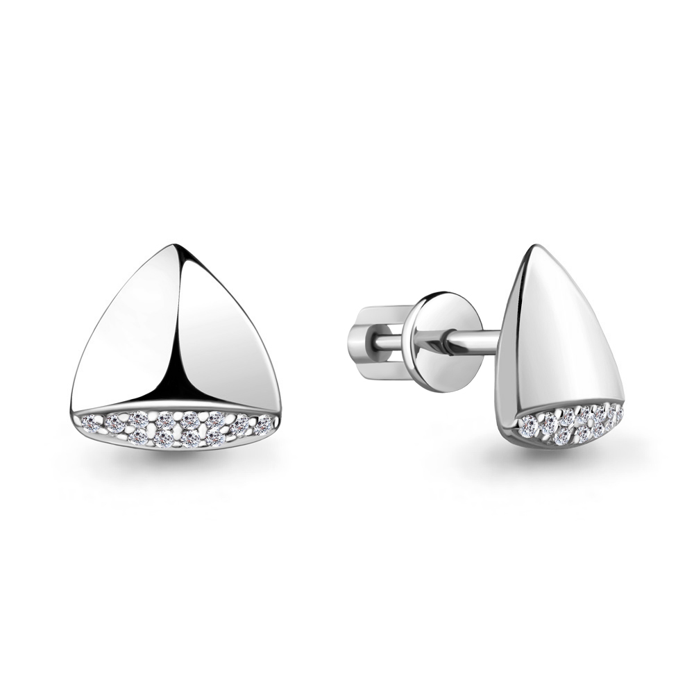 

Серьги-пусеты из серебра с фианитом Aquamarine 45543А_925_р, 45543А_925_р