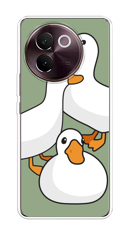

Чехол на Vivo V30e "Утиное трио", Оранжевый;белый;серый, 2610550-1