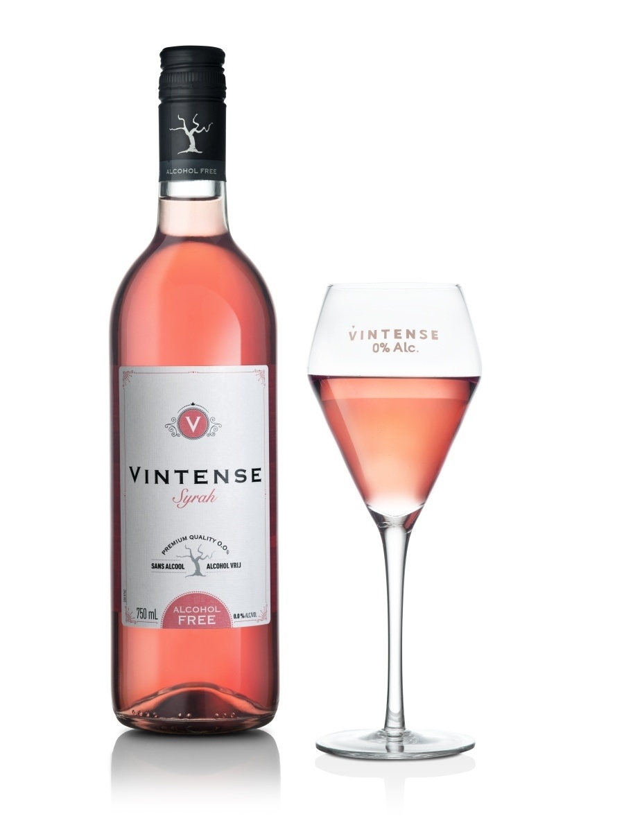 Вино безалкогольное VINTENSE CEPAGE SYRAH ROSE, розовое сухое, Бельгия, 0,75 л.