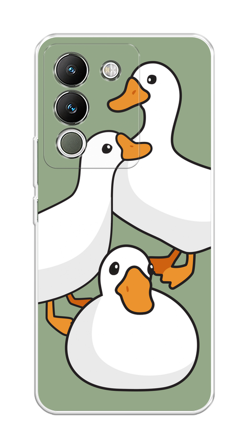

Чехол на Vivo V29e 5G "Утиное трио", Оранжевый;белый;серый, 269650-1