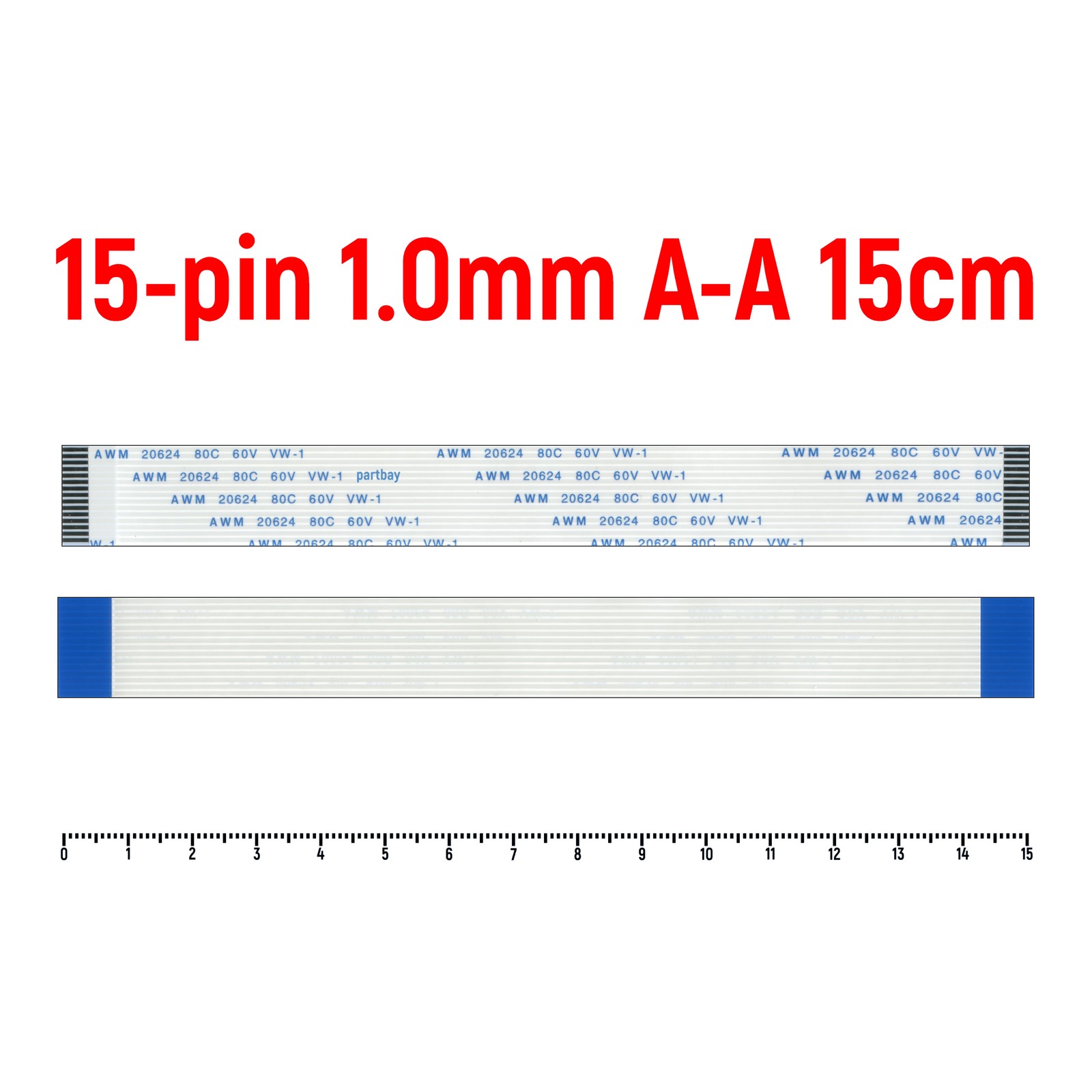 

Шлейф OEM 15-pin 15cm Прямой A-A AWM 20624 80C 60V VW-1