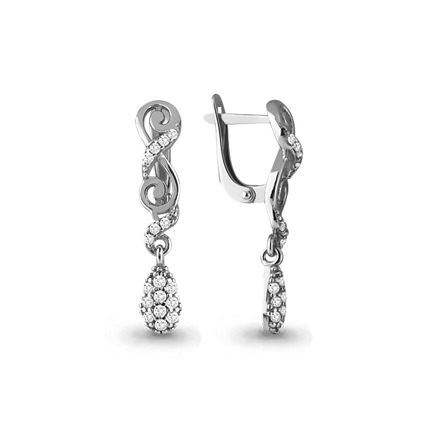 

Серьги из серебра с фианитом Aquamarine 45627А_925_р, 45627А_925_р