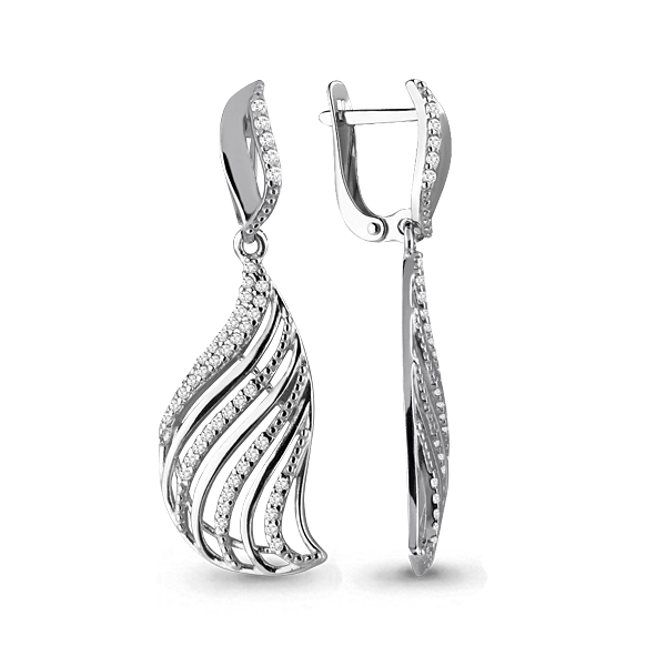 

Серьги из серебра с фианитом Aquamarine 45636А_925_р, 45636А_925_р