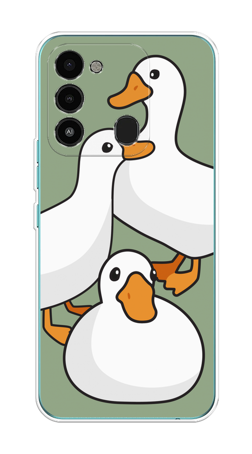 

Чехол на Tecno Spark Go 2022/8С/9 "Утиное трио", Оранжевый;белый;серый, 301350-1
