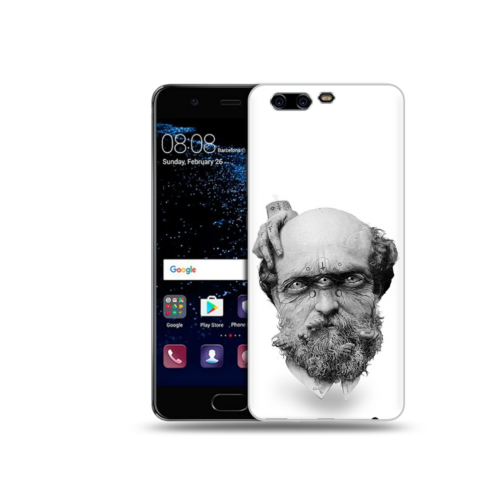

Чехол MyPads Tocco для Huawei P10 страшный бородатый мужчина абстракция (PT60870.50.630), Прозрачный, Tocco