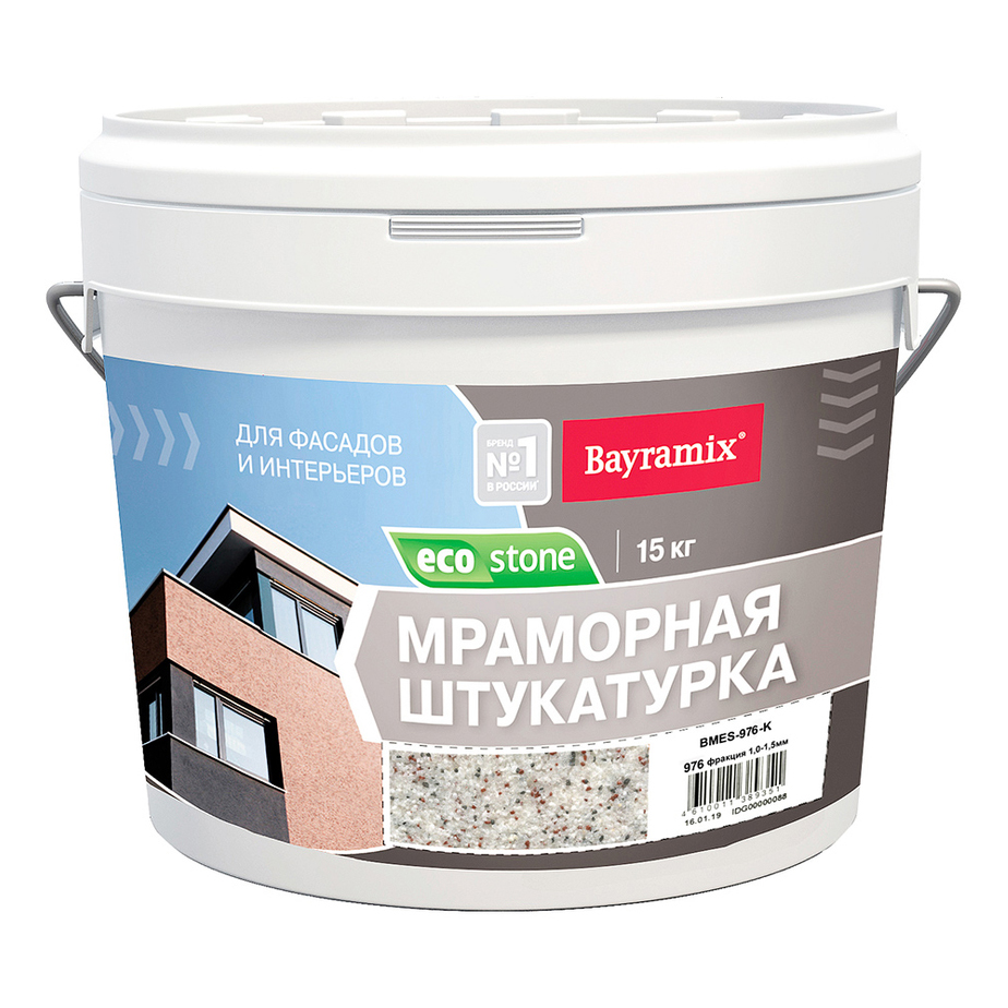 фото Штукатурка bayramix ecostone мраморная 976 15 кг