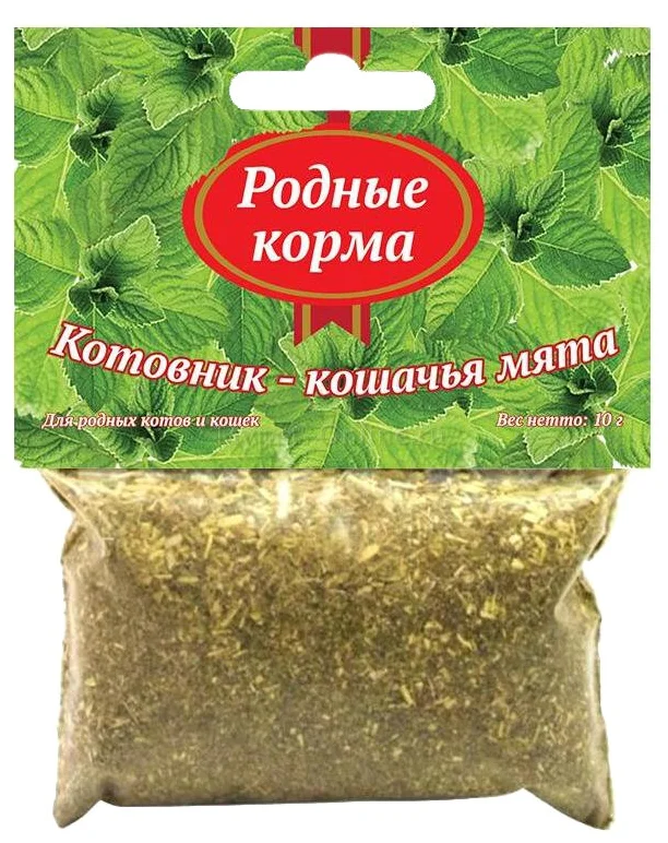 Лакомство для кошек Родные корма котовник, кошачья мята 3 шт по 10 г