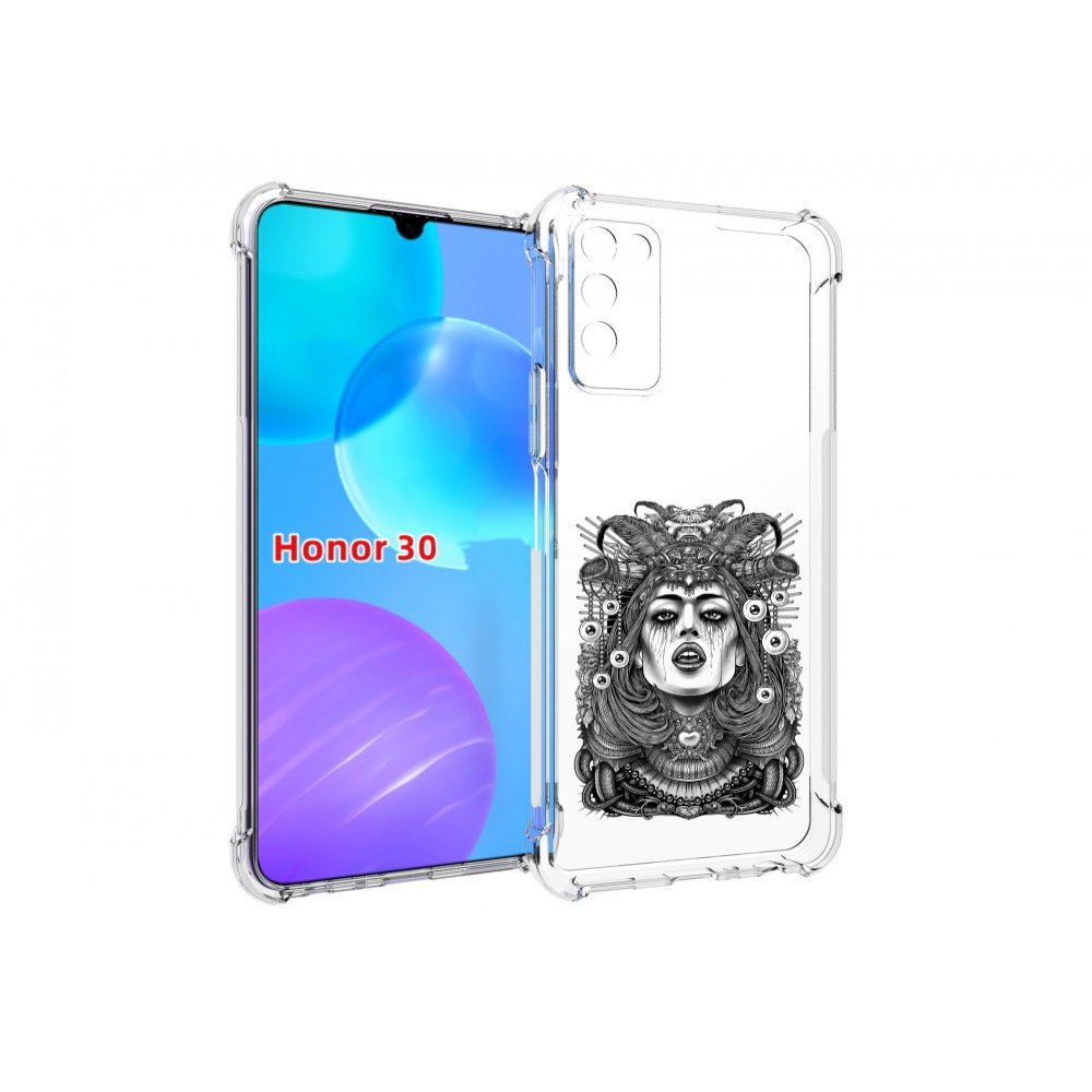 

Чехол MyPads портрет девушки черно белый для Huawei Honor 30 Lite, Tocco