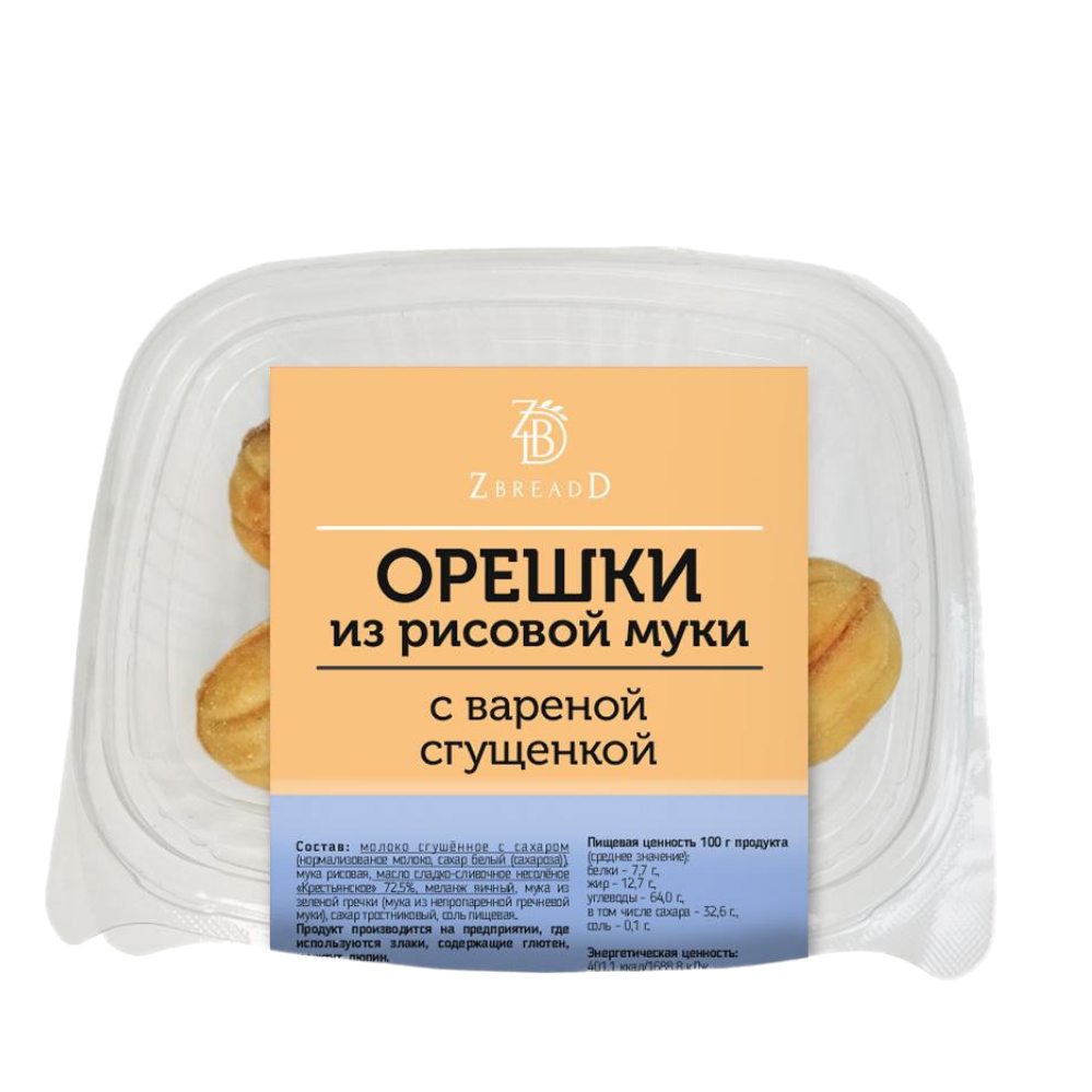 

Орешки ZbreadD из рисовой муки с варёной сгущенкой 100 г