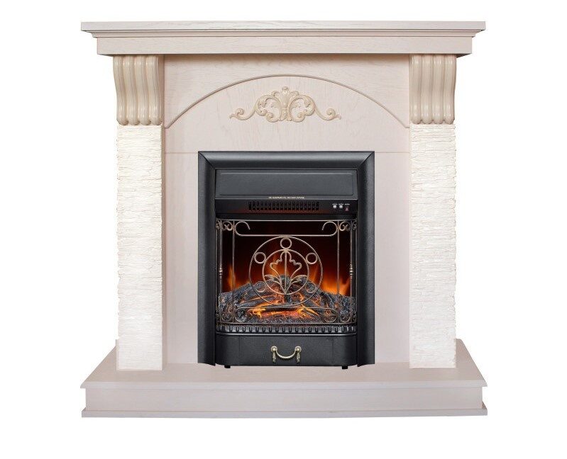 

Электрокамин Real Flame Corfino WT с очагом Majestic Lux Black