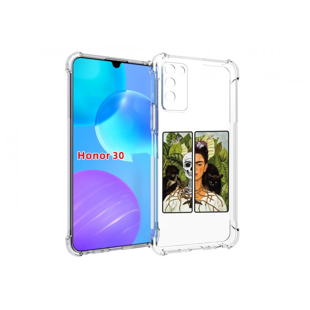 

Чехол MyPads сдвоенная картинка девушка скелет для Huawei Honor 30 Lite, Tocco