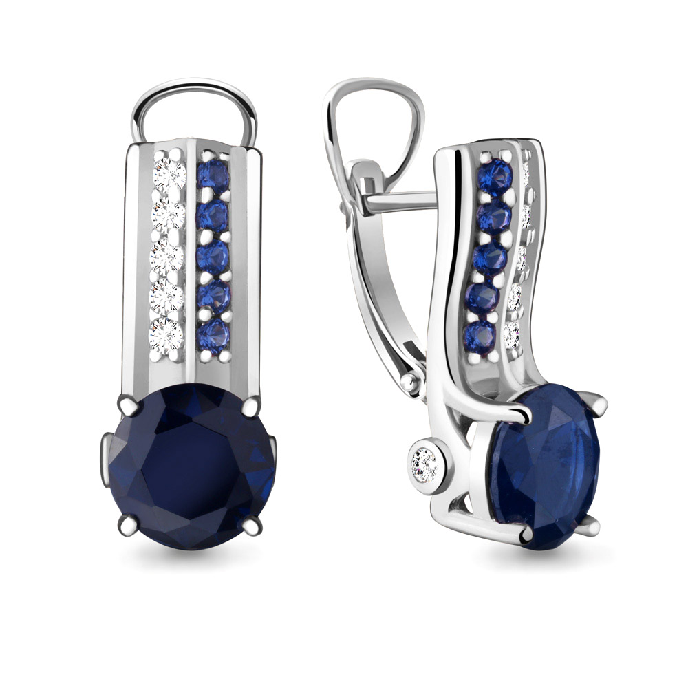 

Серьги из серебра с фианитом Aquamarine 45731Б_925_р, 45731Б_925_р