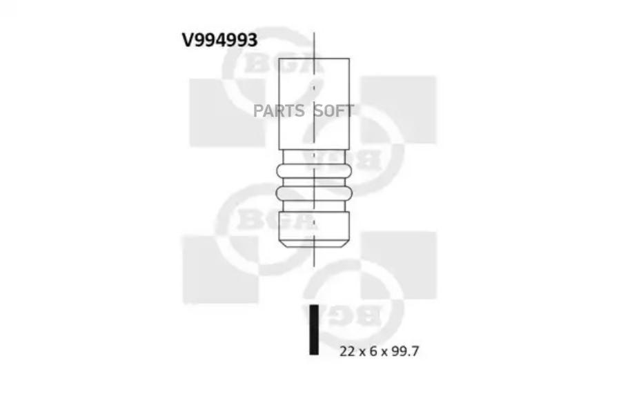 

Клапан 22x6x99.7 frd fiesta iv 1.25 16v 95-02 ex BGA v994993