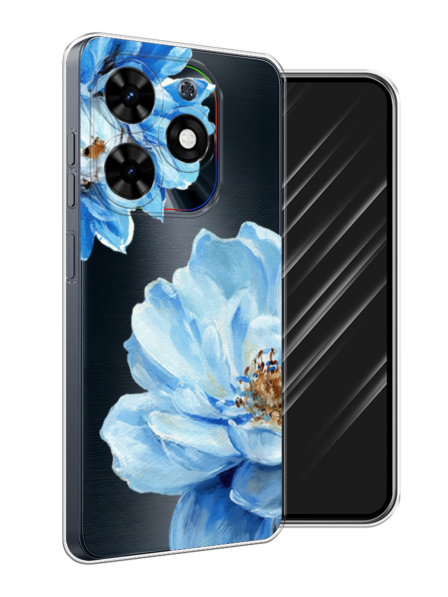 

Чехол Awog на Tecno Spark Go 2024 "Голубые клематисы", Голубой, 304650-1