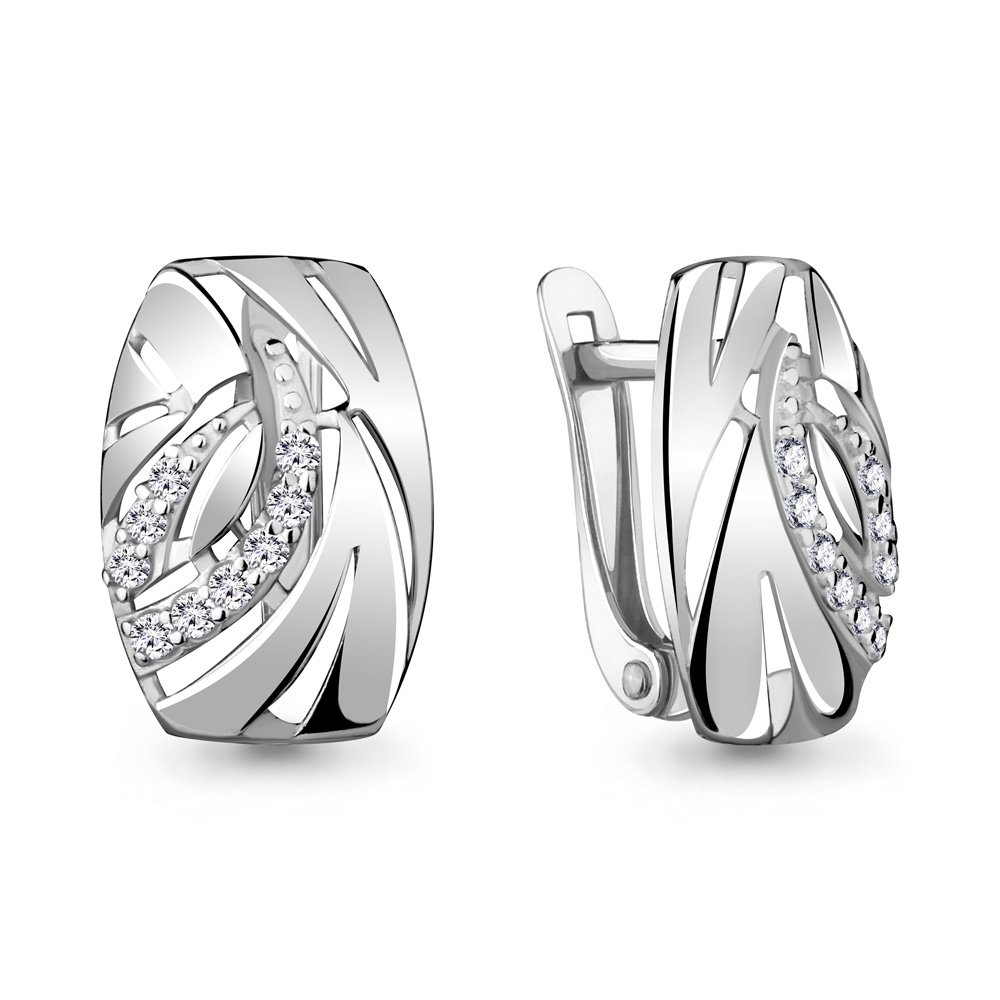 

Серьги из серебра с фианитом Aquamarine 45768А_925_р, 45768А_925_р