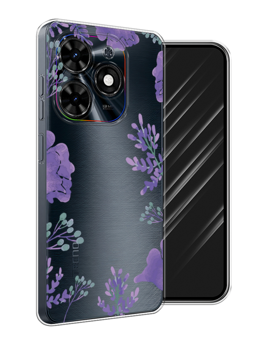 

Чехол Awog на Tecno Spark Go 2024 "Сиреневая цветочная рамка", 304650-1