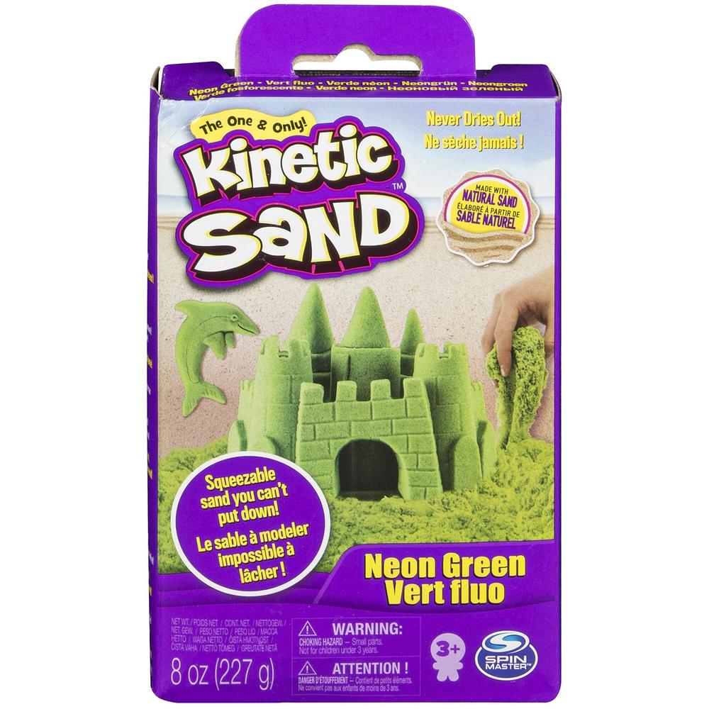 Купить Кинетический песок Spin Master Kinetic Sand набор для лепки 240 г (зеленый),