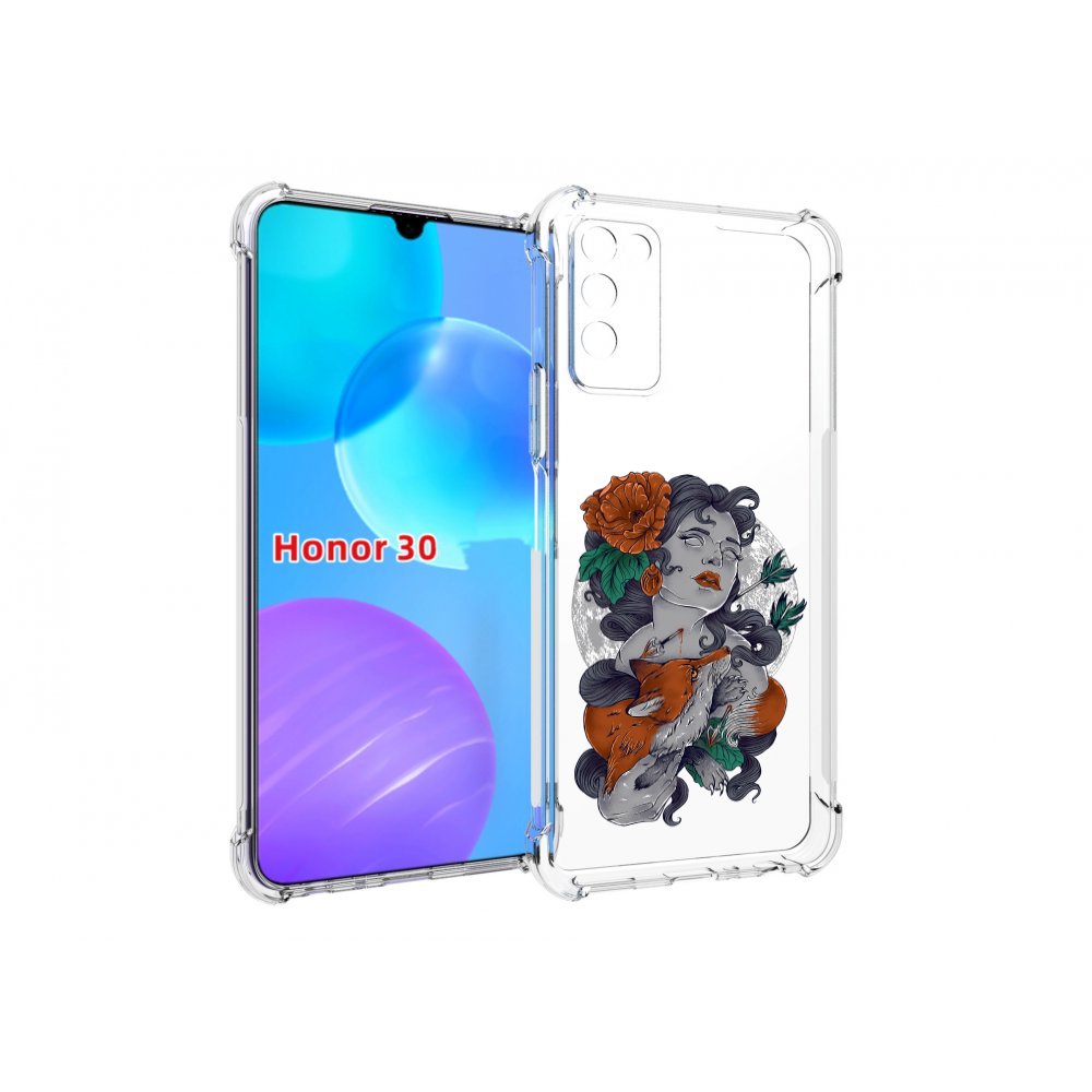 

Чехол MyPads темная девушка с лисой для Huawei Honor 30 Lite, Tocco