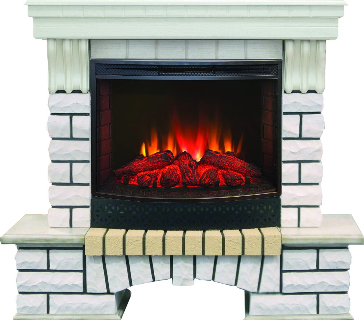 

Электрокамин Real Flame Country 25 WT c очагом Evrika 25,5 LED