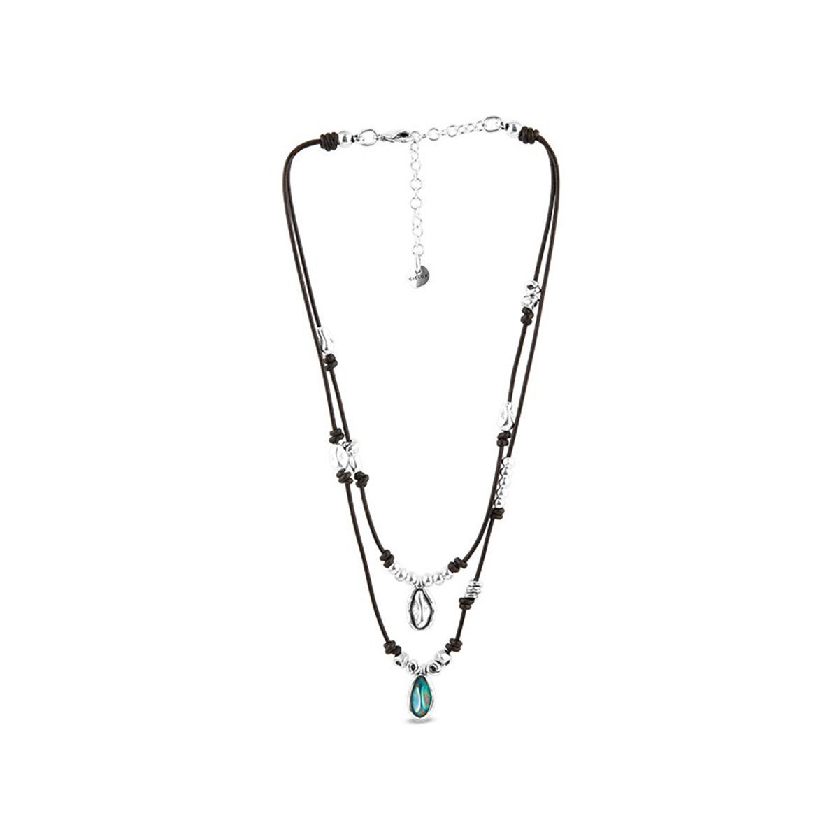 

Колье из бижутерного сплава с муранским стеклом/кожей 50 см Ciclon B182831-12 BL/S, B182831-12 BL/S