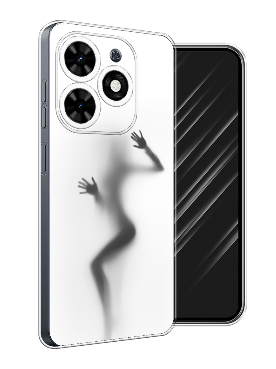 

Чехол Awog на Tecno Spark 20C "Девушка в душе", Серый;белый;черный, 304950-1