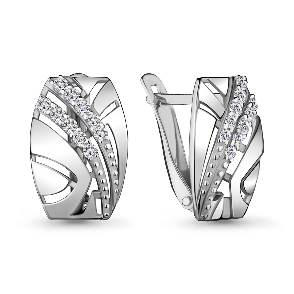 

Серьги из серебра с фианитом Aquamarine 45771А_925_р, 45771А_925_р
