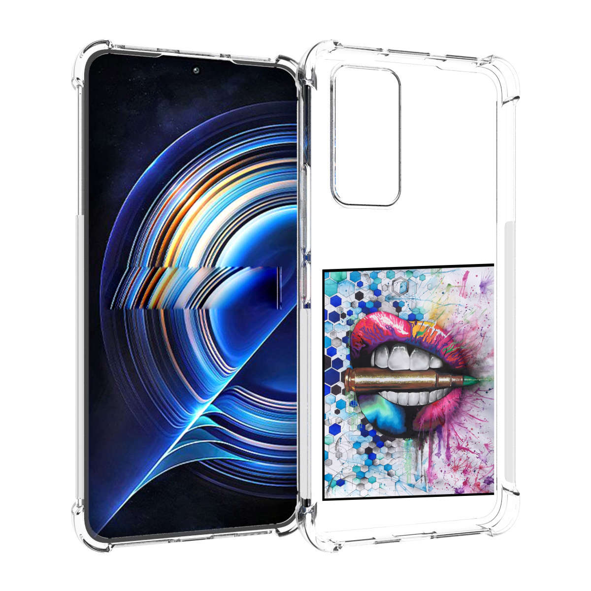 

Чехол MyPads разноцветные губы с пулей для Tecno Camon 19 Neo, Прозрачный, Tocco