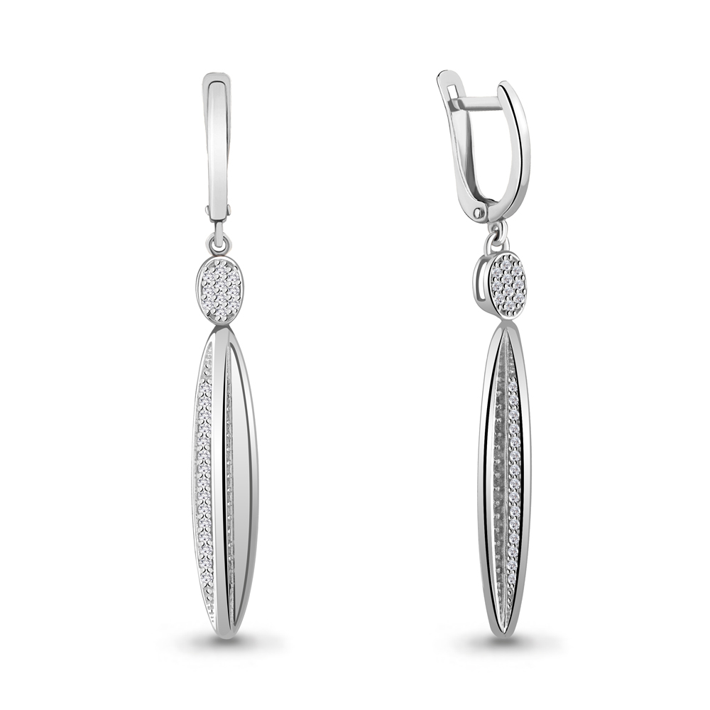 

Серьги из серебра с фианитом Aquamarine 45777А_925_р, 45777А_925_р
