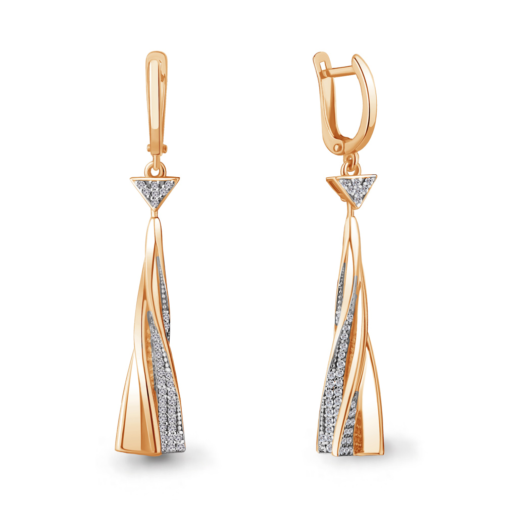 

Серьги из серебра с фианитом Aquamarine 45779А_925_з, 45779А_925_з