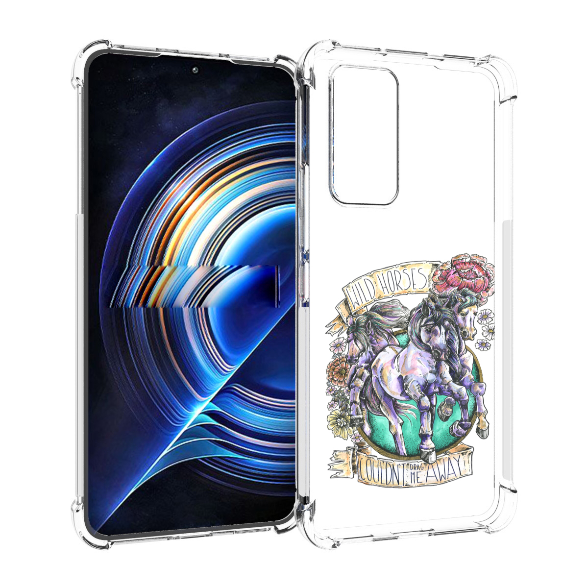 

Чехол MyPads рисунок коней в цветах для Tecno Camon 19 Neo, Прозрачный, Tocco
