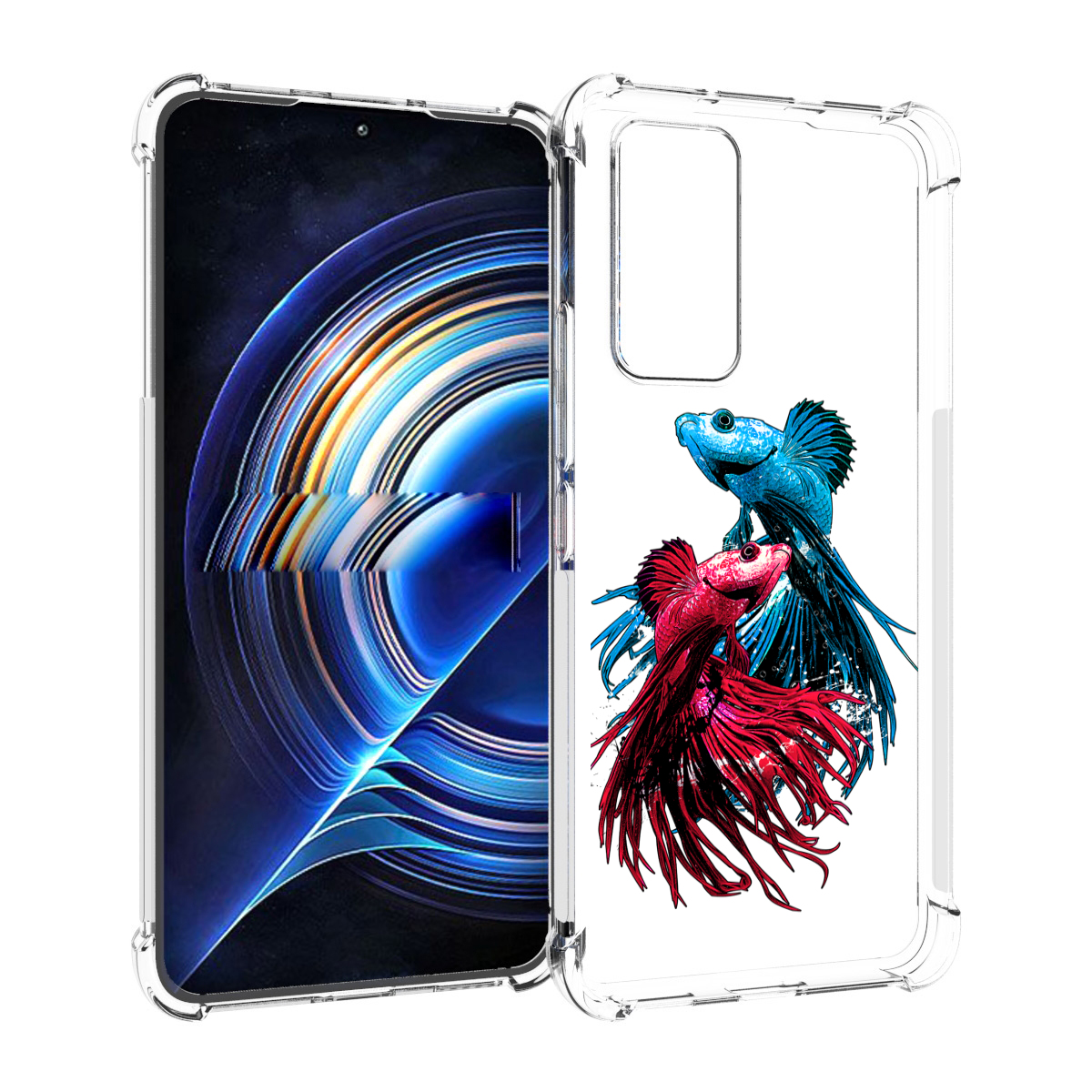 

Чехол MyPads рыбы петушки для Tecno Camon 19 Neo, Прозрачный, Tocco