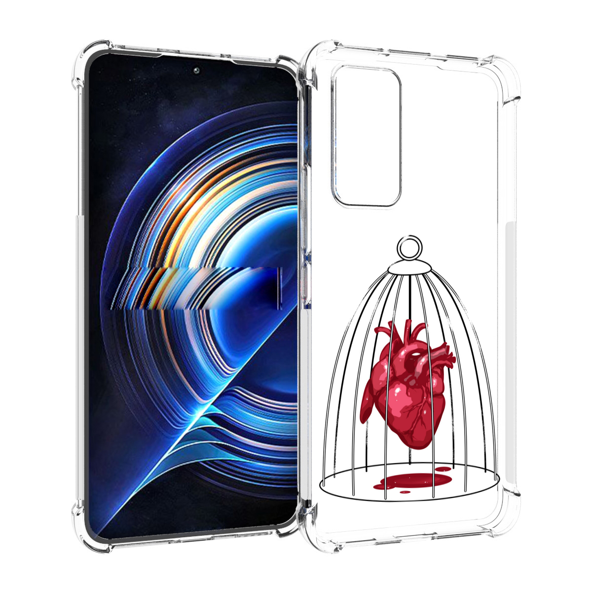 

Чехол MyPads сердце в клетке для Tecno Camon 19 Neo, Прозрачный, Tocco