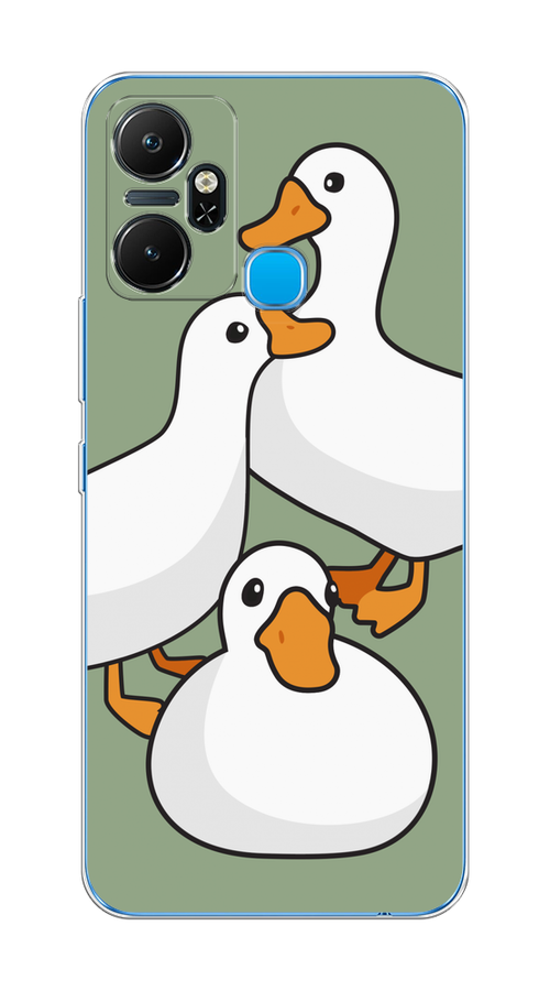 

Чехол на Infinix Smart 6 Plus "Утиное трио", Оранжевый;белый;серый, 3102350-1