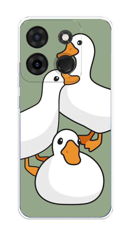 

Чехол на Infinix Smart 7 Plus "Утиное трио", Оранжевый;белый;серый, 3103950-1