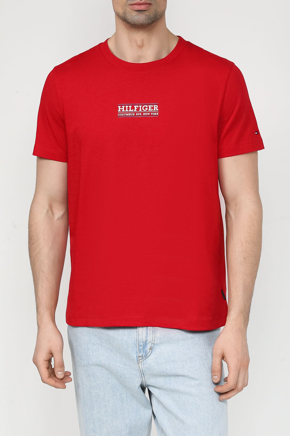 

Футболка мужская Tommy Hilfiger MW0MW34387 красная L, Красный, MW0MW34387