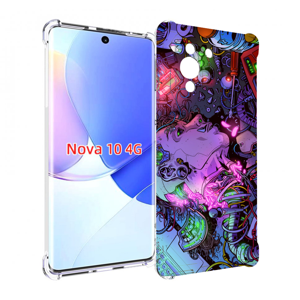 

Чехол MyPads голова робота мультик для Huawei Nova 10, Прозрачный, Tocco
