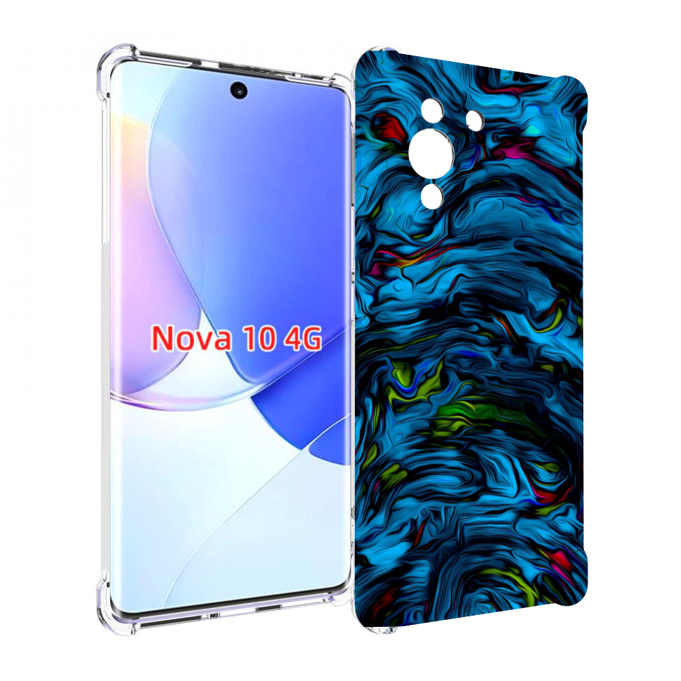 

Чехол MyPads голубая краска в темноте для Huawei Nova 10, Прозрачный, Tocco